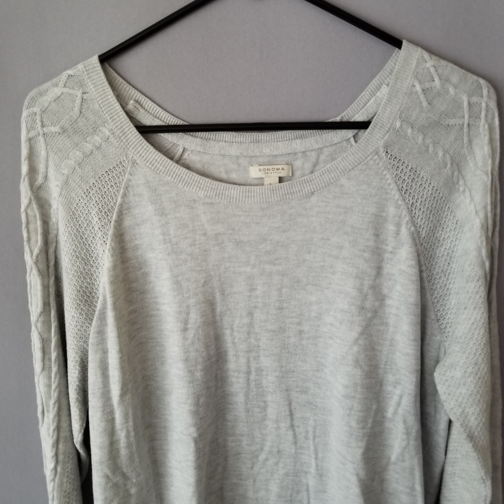 X SONOMA CREW NECK PULLOVER SLEEVE KNIT SWEATER